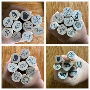 Judith Peg Stamps Lot of 33 Wooden Crafting Scrapbooking All Occasions